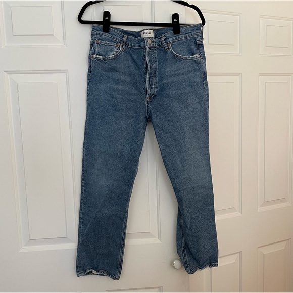 Agolde Blue Straight Leg Jeans - Picture 3 of 7